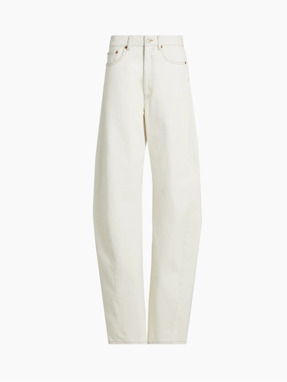 Maison Margiela MM6 High-Rise Barrel-Leg Jeans White Women’s Size 28